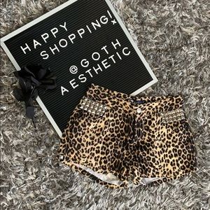 Goth Studded Leopard Short Shorts 😈